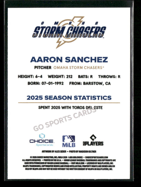 2026 Omaha Storm Chasers Aaron Sanchez
