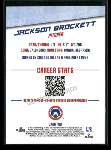 2026 South Bend Cubs Jackson Brockett