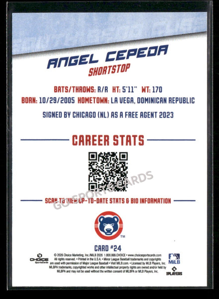 2026 South Bend Cubs Angel Cepeda