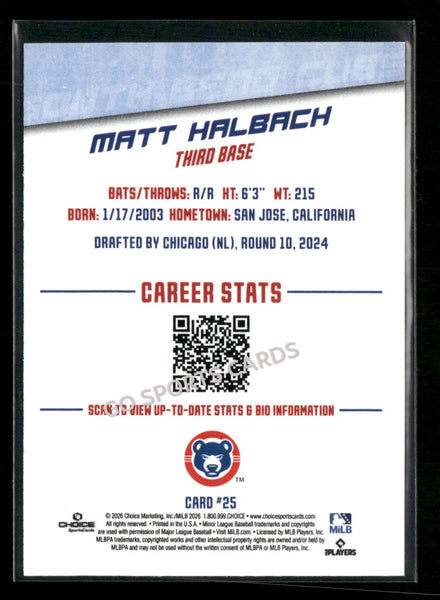 2026 South Bend Cubs Matt Halbach