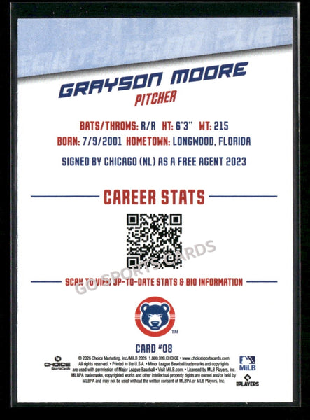 2026 South Bend Cubs Grayson Moore