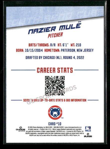 2026 South Bend Cubs Nazier Mule