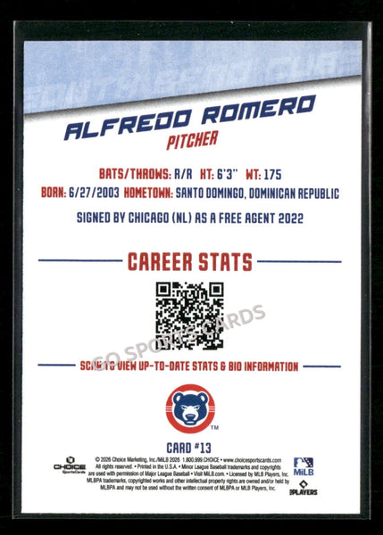 2026 South Bend Cubs Alfredo Romero