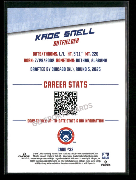 2026 South Bend Cubs Kade Snell