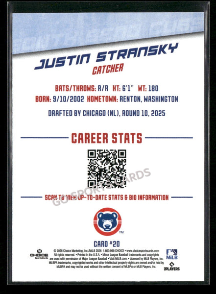 2026 South Bend Cubs Justin Stransky