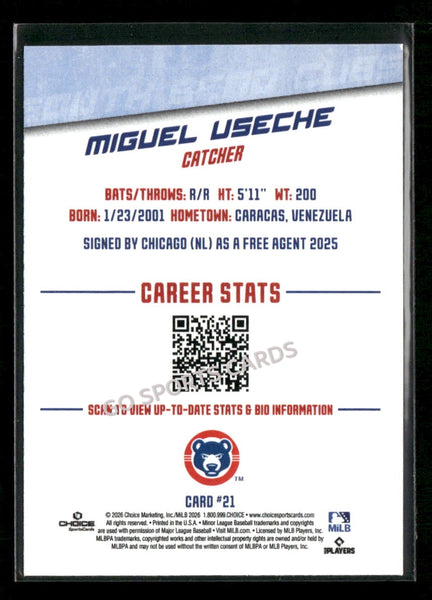 2026 South Bend Cubs Miguel Useche