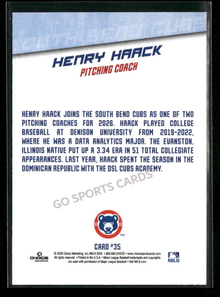 2026 South Bend Cubs Henry Haack