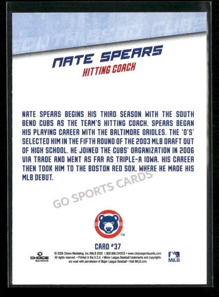 2026 South Bend Cubs Nate Spears