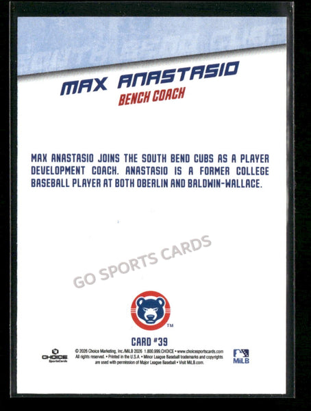 2026 South Bend Cubs Max Anastasio