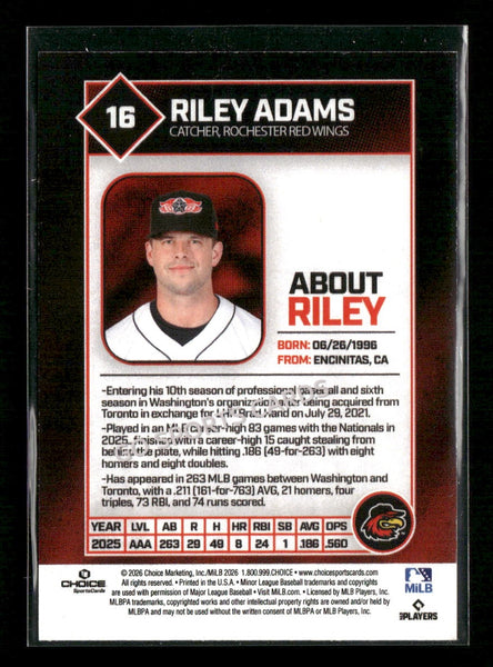 2026 Rochester Red Wings Riley Adams