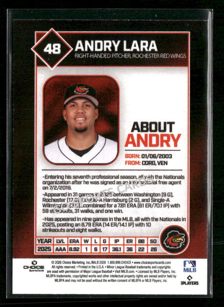 2026 Rochester Red Wings Andry Lara