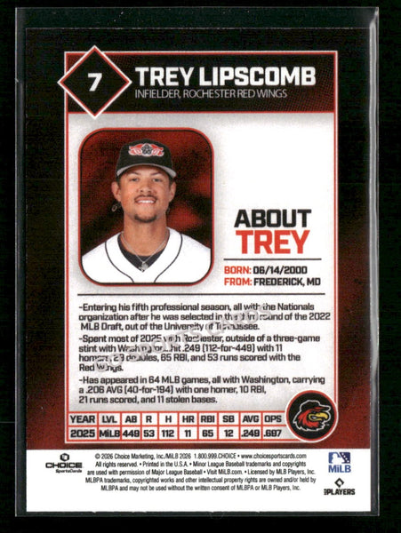 2026 Rochester Red Wings Trey Lipscomb