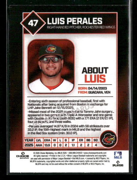 2026 Rochester Red Wings Luis Perales