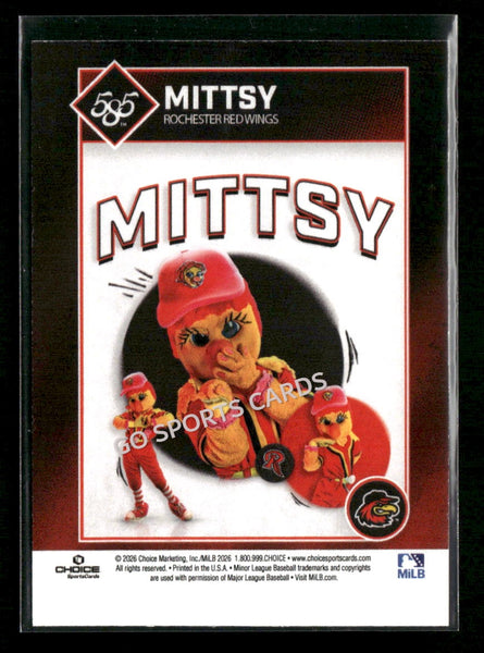 2026 Rochester Red Wings Mittsy Mascot