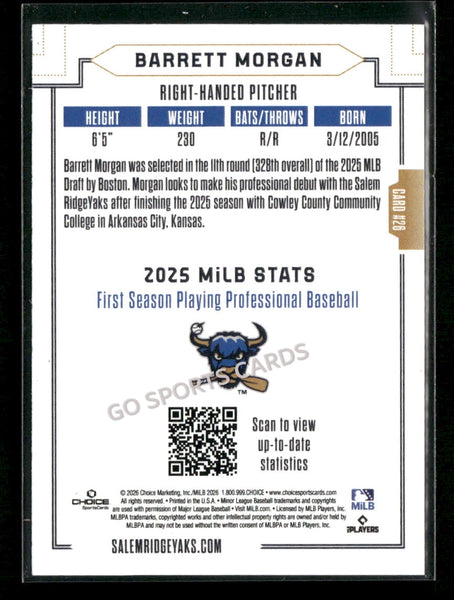 2026 Salem RidgeYaks Barrett Morgan
