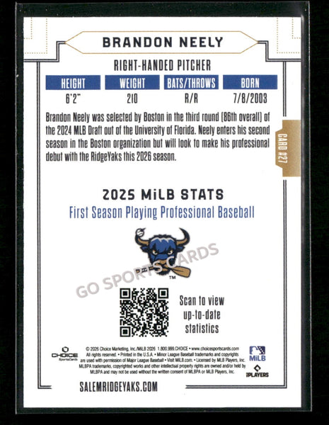 2026 Salem RidgeYaks Brandon Neely