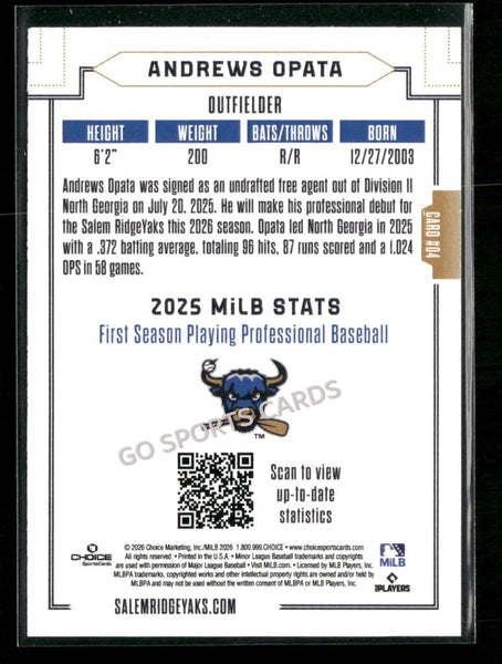 2026 Salem RidgeYaks Andrews Opata