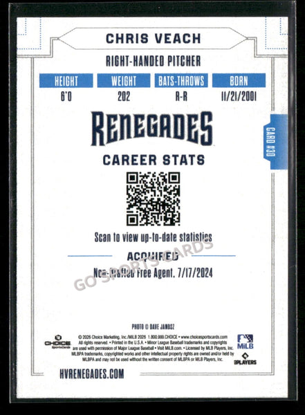 2026 Hudson Valley Renegades Chris Veach