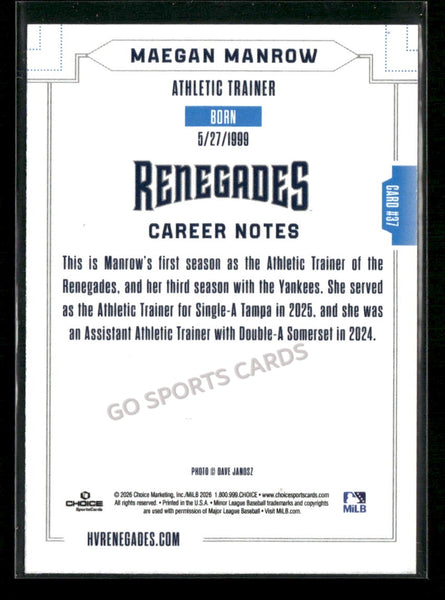 2026 Hudson Valley Renegades Maegan Manrow