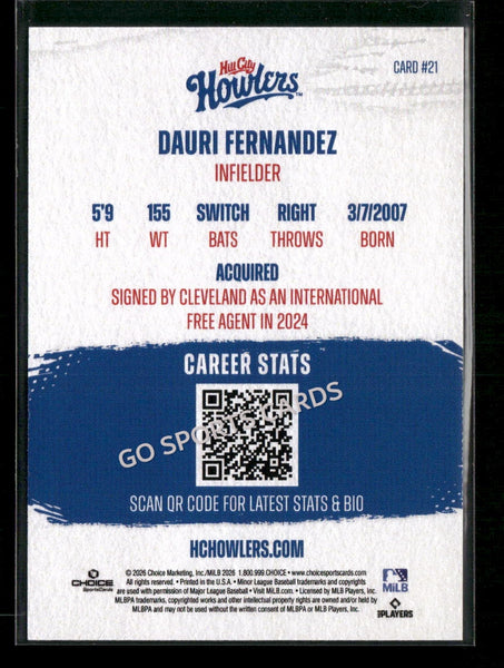 2026 Hill City Howlers Dauri Fernandez