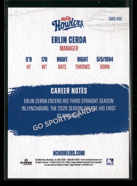 2026 Hill City Howlers Erlin Cerda