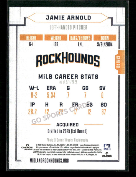 2026 Midland RockHounds Jamie Arnold