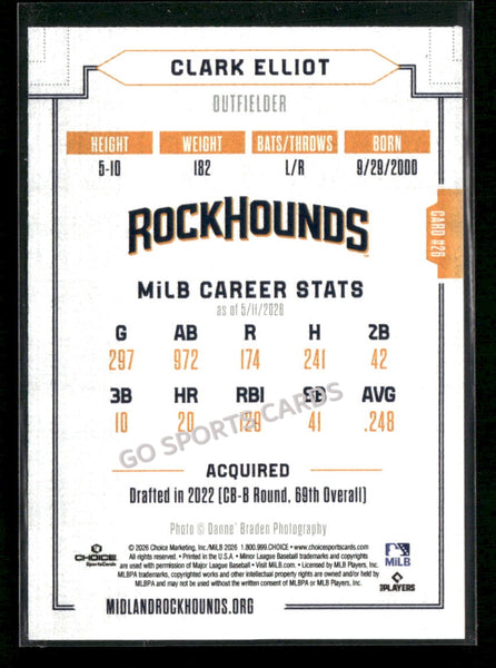 2026 Midland RockHounds Clark Elliot