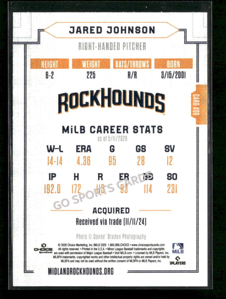 2026 Midland RockHounds Jared Johnson