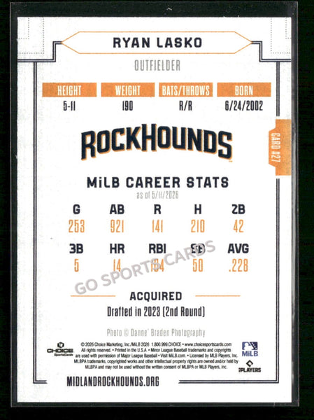 2026 Midland RockHounds Ryan Lasko