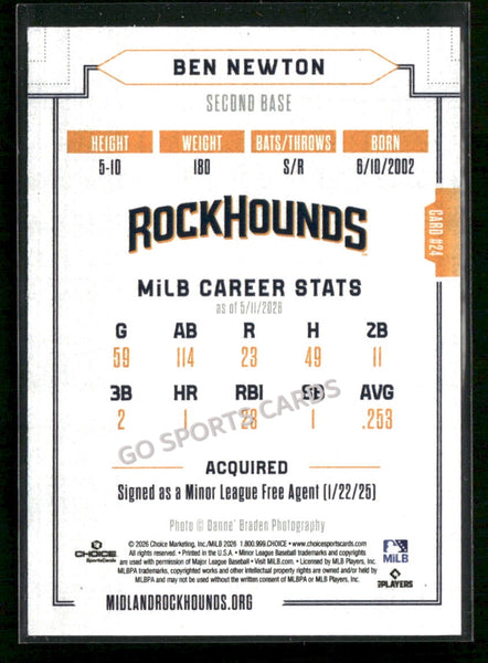 2026 Midland RockHounds Ben Newton