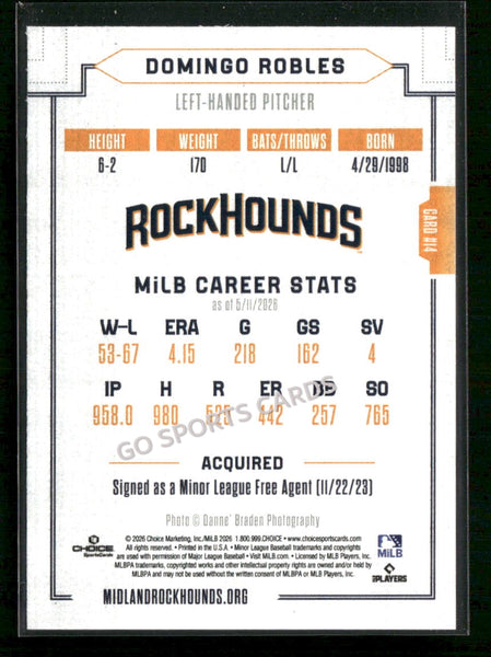 2026 Midland RockHounds Domingo Robles
