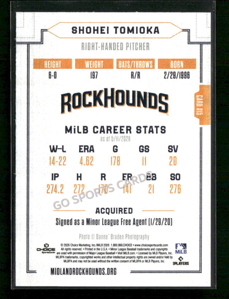 2026 Midland RockHounds Shohei Tomioka