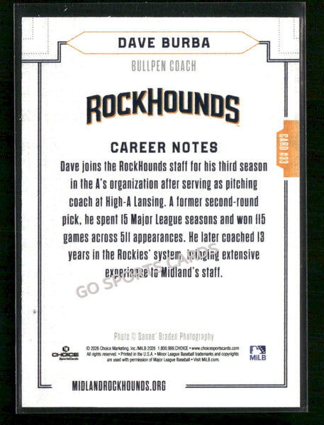 2026 Midland RockHounds Dave Burba