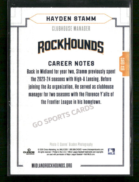 2026 Midland RockHounds Hayden Stamm