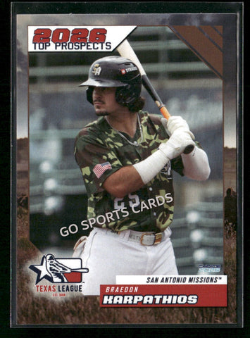 2026 Texas League Top Prospects Braedon Karpathios