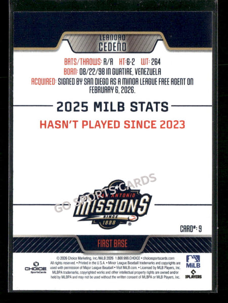 2026 San Antonio Missions Leandro Cedeno