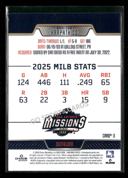 2026 San Antonio Missions Braedon Karpathios