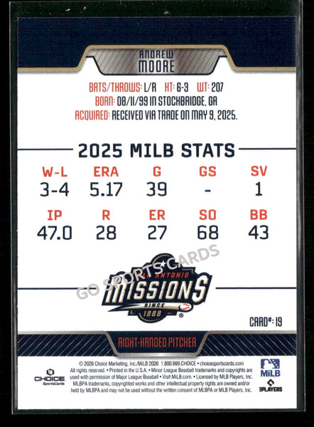 2026 San Antonio Missions Andrew Moore