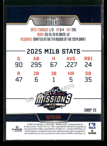 2026 San Antonio Missions Kai Roberts