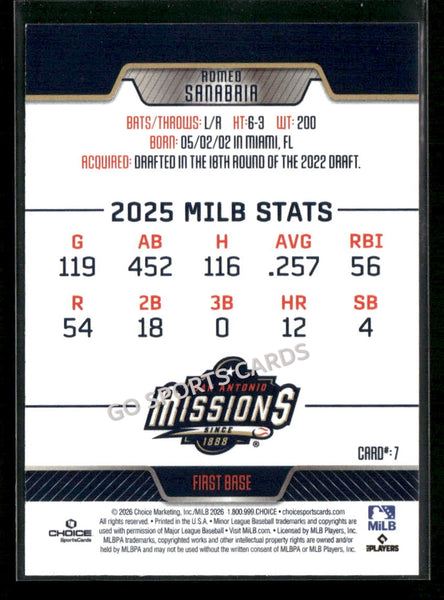 2026 San Antonio Missions Romeo Sanabria