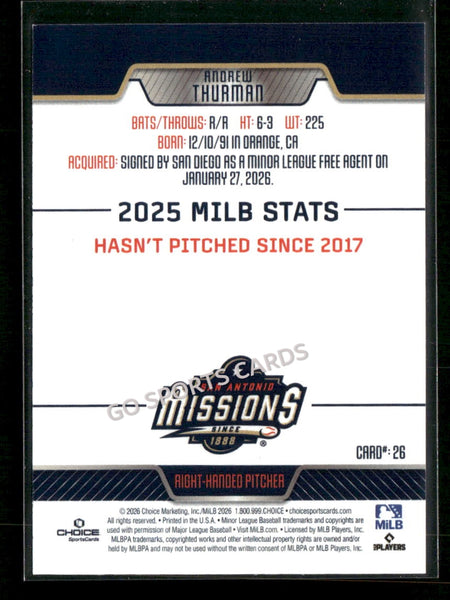 2026 San Antonio Missions Andrew Thurman