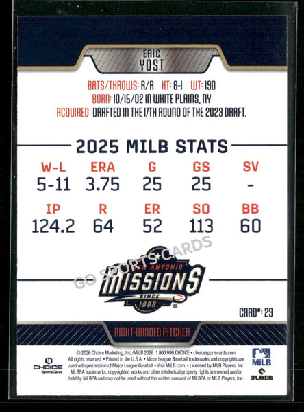 2026 San Antonio Missions Eric Yost