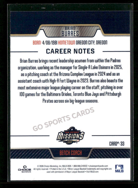 2026 San Antonio Missions Brian Burres