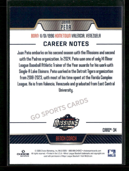 2026 San Antonio Missions Juan Pena
