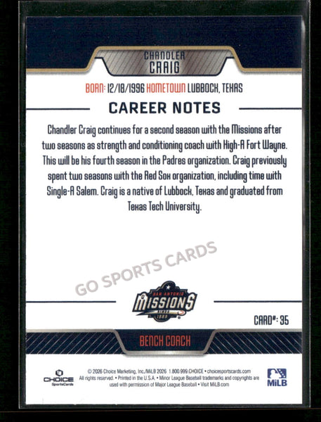 2026 San Antonio Missions Chandler Craig