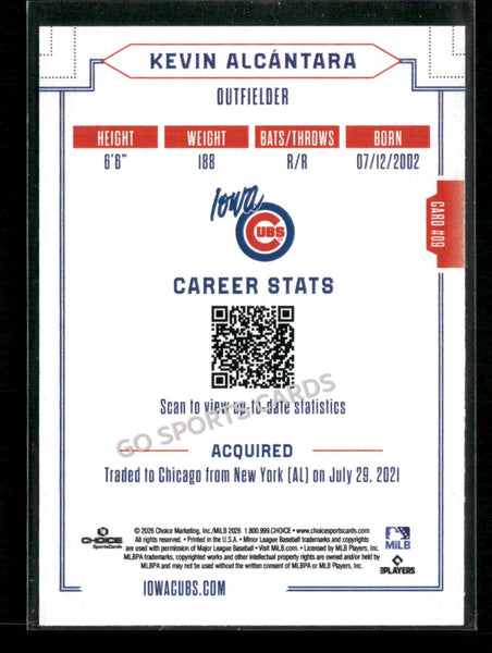 2026 Iowa Cubs Kevin Alcantara