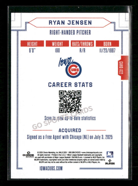 2026 Iowa Cubs Ryan Jensen