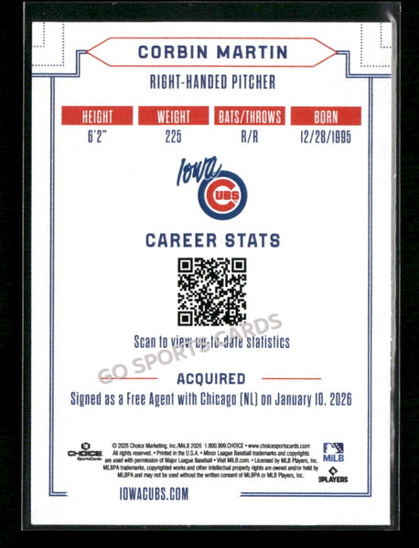 2026 Iowa Cubs Corbin Martin