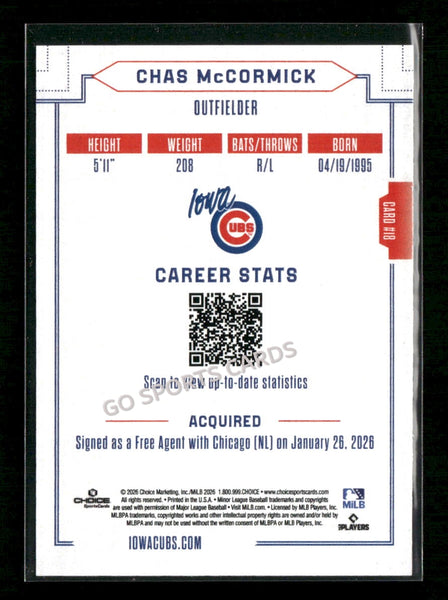 2026 Iowa Cubs Chas McCormick