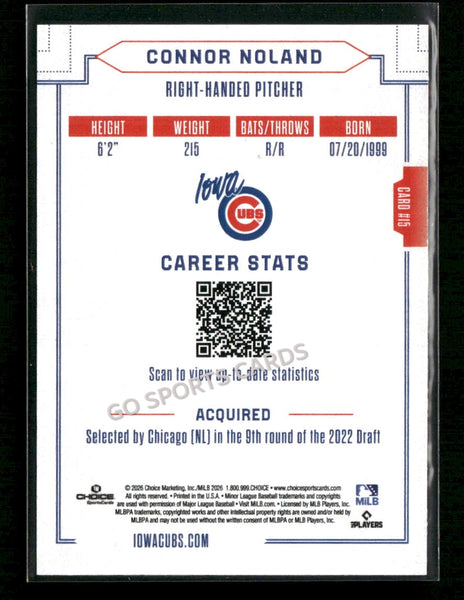 2026 Iowa Cubs Connor Noland